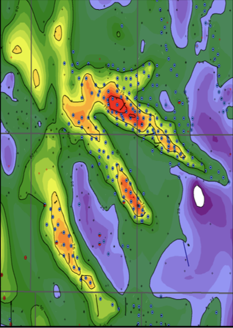 Geological amplitude attribute map